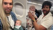 Gay Couple, Joseph and Nathan Hughes, Show Off Their Surrogate Babies, Dylan and Kyle, In Viral Video While Taking Flight To Mexico, Receive Mixed Reactions Online