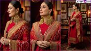 Kareena Kapoor's Sabyasachi Fiery Red Salwar Suit With Gold Drizzles Is Dream Outfit This Festive Season in India (View Pics)