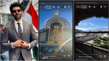 Kartik Aaryan Holidays in Ladakh, Shares Photo of Shanti Stupa and Picturesque View of the Mountains From His Hotel Room