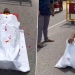 Kasganj: Man Pretending To Be Dead Lies on Road in Broad Daylight in Uttar Pradesh for Reel, Arrested After Video Goes Viral