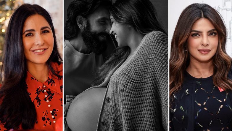 Deepika Padukone Shows Off Baby Bump in Maternity Photoshoot; Katrina Kaif, Priyanka Chopra and Others React to the Stunning Monochrome Pics