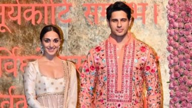 Kiara Advani’s Elegant Anarkali and Sidharth Malhotra’s Stylish Kurta Turn Heads at Ambani’s Ganesh Chaturthi Celebration (View Pic)