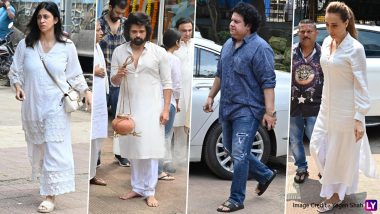 Himesh Reshammiya Performs Father Vipin Reshammiya’s Last Rites; Sajid Khan, Kishwer Merchant, Iulia Vantur and Others Pay Their Respects (Watch Video)