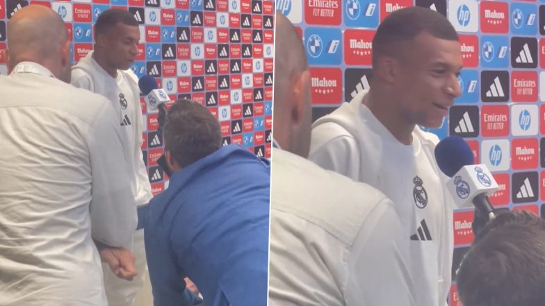 Kylian Mbappe Reacts After Scoring Brace in Real Madrid's 2–0 Win Over Real Betis in La Liga 2024–25, Says 'Cristiano Ronaldo Is My Idol, but I Want To Carve My Own Path…' (Watch Video)