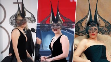 Lady Gaga Wows at 81st Venice Film Festival in Black Dior Haute Couture and Iconic Philip Treacy Lace Wings Hat Honouring Fashion Icon Isabella Blow (View Pictures)