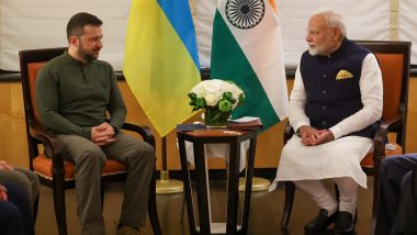 PM Narendra Modi Meets Ukrainian President Volodymyr Zelenskyy; Reaffirms India's Support for 'Peaceful' Resolution of Conflict (Watch Video)