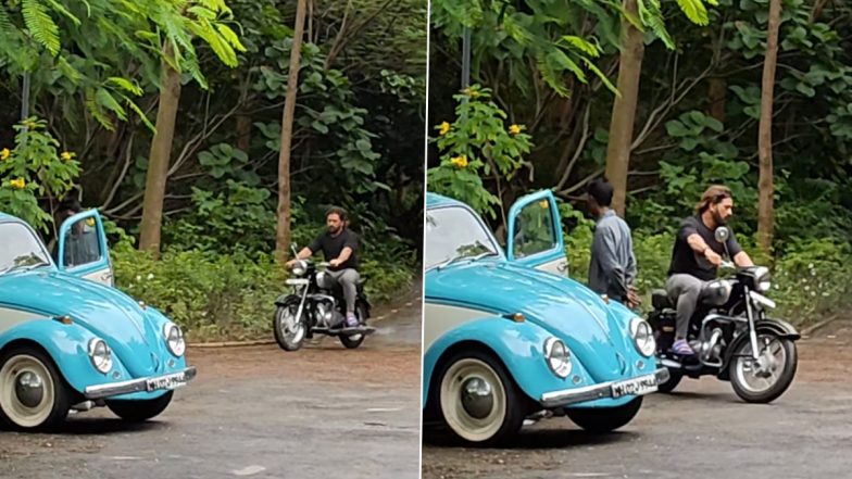 MS Dhoni Spotted Riding Bike On the Streets of Jharkhand, Ex-CSK Cricketer Filmed By A Fan (Watch Video)