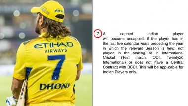 ‘Thala for a Reason!’ Eagle-Eyed Fans Make MS Dhoni Reference After Spotting Point No 7 for ‘Uncapped Players’ in IPL Retention Rules