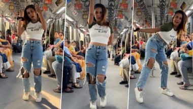 Saheli Rudra Metro Dance Viral Video: Girl Recreates Tamannaah Bhatia’s Hook Step From ‘Aaj Ki Raat’ Song in a Busy Metro Coach, Posts Instagram Reel 'On Public Demand' (Watch)