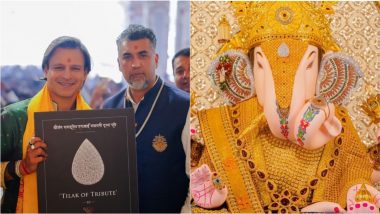 Sixty-Six Carat Diamond ‘Tilak’: Vivek Oberoi’s Lab-Grown ‘Offering’ to Pune’s Dagdusheth Ganpati Will Blow Your Minds Away! (View Pics)