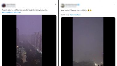 Mumbai Rains and Thunderstorm Photos and Videos: Eerie Footage Capture Thunder, Lightning Storm As City Receives Heavy Rainfall (View Posts)