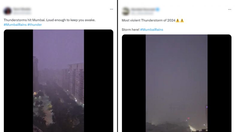 Mumbai Rains and Thunderstorm Photos and Videos: Eerie Footage Capture Thunder, Lightning Storm As City Receives Heavy Rainfall (View Posts)