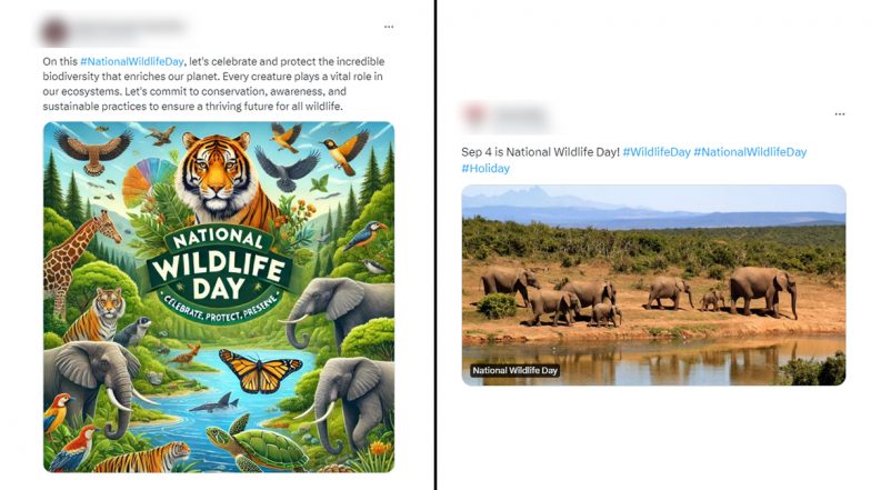 National Wildlife Day 2024 Images and Messages: Netizens Flood X With Posts, Quotes, Videos and Wishes To Celebrate Our Amazing Wildlife