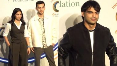 Neeraj Chopra, Manu Bhaker, PR Sreejesh, Lakshya Sen and Other Indian Olympic and Paralympic Stars Arrive at Red Carpet Event In Nita Ambani's Residence in Mumbai (Watch Video)