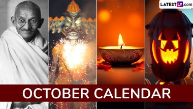 October 2024 Festivals, Events and Holidays Calendar: Navratri, Gandhi Jayanti, Durga Puja, Diwali and Halloween – Complete List of Important National and International Days and Dates