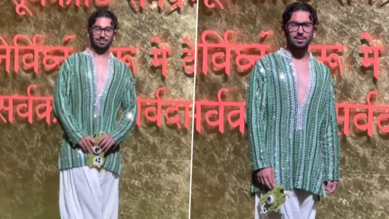 Orry Flaunting His Quirky Phone Case While Posing for Paparazzi at Ambani’s Ganesh Chaturthi Celebrations Is Too Cute To Miss (Watch Video)