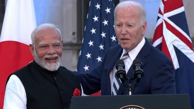 PM Narendra Modi Gifts Antique Silver Hand-Engraved Train Model to US President Joe Biden (See Pics)