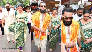 Shree Siddhivinayak Temple: Parents-To-Be Deepika Padukone, Ranveer Singh Visit Mumbai's Famous Ganesh Temple Ahead of Ganesh Chaturthi 2024 (View Photos and Videos)