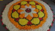 Thiruvonam 2024 Pookalam Designs: Easy Flower Rangoli Patterns, Athapookalam Designs and More, Simple Rangoli Motifs To Celebrate Onam (Watch Videos)