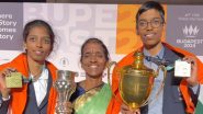 R Praggnanandha and R Vaishali Pose With the Chess Olympiad 2024 Trophy Alongside Their Mother After Indian Men's and Women's Team Create History By Winning Titles (Watch Video)