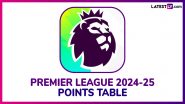 EPL 2024–25 Points Table Updated: Arsenal Enters Top-3 After Draw Against Liverpool, Manchester City Returns to Top Spot