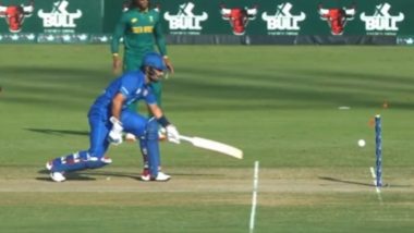 Rahmat Shah Dismissed Run Out in Bizarre Manner After Ball Deflects off His Body Onto the Stumps During AFG vs SA 3rd ODI 2024 (Watch Video)