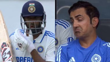 Gautam Gambhir’s Reaction Goes Viral After Ravi Ashwin Plays Exquisite Shot for a Boundary During IND vs BAN 1st Test 2024 (Watch Video)