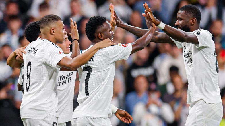 Real Madrid 3–2 Deportivo Alaves, La Liga 2024–25: Kylian Mbappe, Rodrygo and Lucas Vazquez Shine As Carlo Ancelotti's Men Prevail in a Nail Biting Thriller