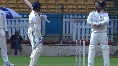 'Out Ho Ja Na Jaldi' Rishabh Pant Engages in Fun Banter With Kuldeep Yadav From Behind the Stumps During IND A vs IND B Duleep Trophy 2024 Match, Video Goes Viral