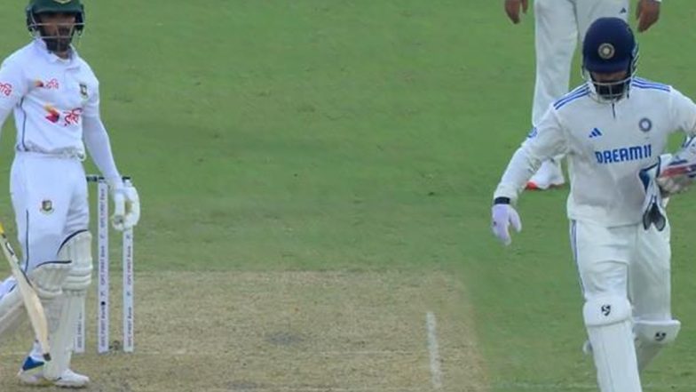 Rishabh Pant Engages in Playful Banter During IND vs Ban 2nd Test 2024 Day 4, Says 'Helmet Se LBW Le Sakta Hai Bhai' (Watch Video)