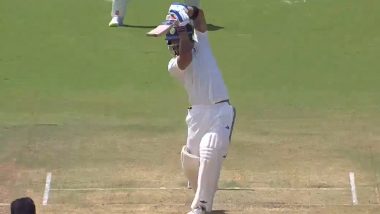 Riyan Parag Hits a Remarkable Shot Over Covers for a Six During India A vs India D Duleep Trophy 2024 Match, Video Goes Viral