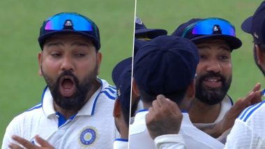 Rohit Sharma's Surprised Reaction Goes Viral after Akash Deep's Successful DRS to Dismiss Shadman Islam During IND vs BAN 2nd Test 2024 (Watch Video)