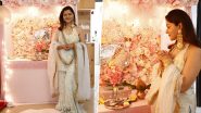 Rubina Dilaik Mesmerises in Elegant White and Gold Ethnic Ensemble for Ganesh Chaturthi 2024 Festivities (View Pictures)