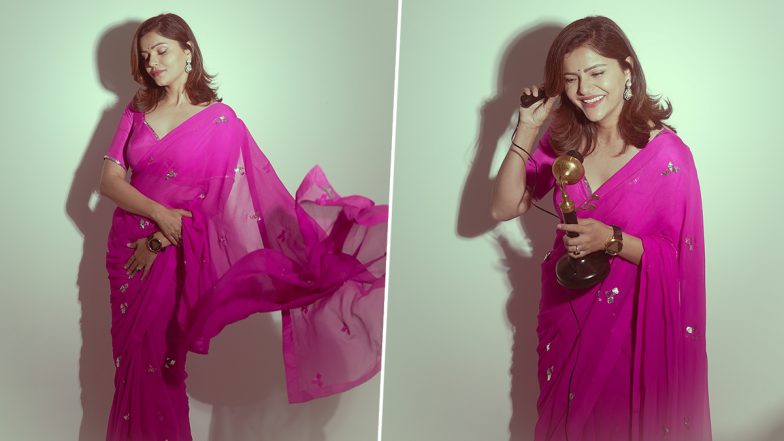 Rubina Dilaik Is Pretty in Pink in Her Latest Appearance, Actress Makes a Stunning Fashion Statement in Chic Saree (View Pics)