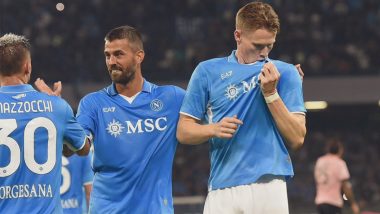 Scott McTominay Kisses Napoli FC Shirt After Scoring His First Goal for Serie A Club in Dominating 5–0 Coppa Italia 2024–25 Win Over Palermo, Pic Goes Viral