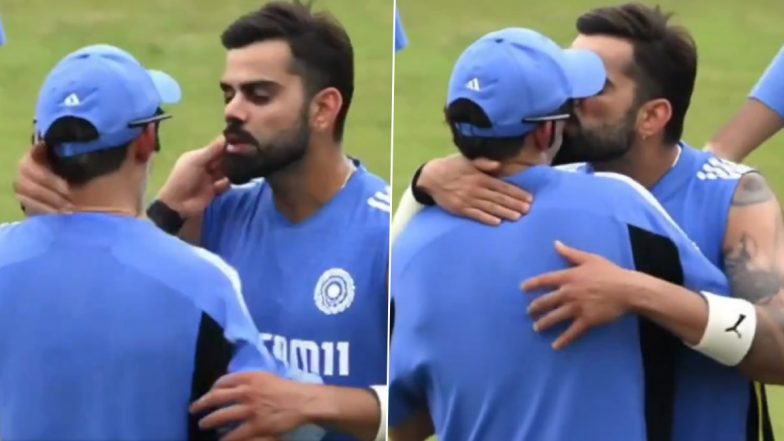 Virat Kohli Kissing Gautam Gambhir? Edited Video Goes Viral Ahead of IND vs BAN 2nd Test 2024, Fans Say 'AI Is Dangerous'