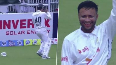 Abrar Ahmed Rushes Out to Bat to Avoid 'Timed Out' Dismissal in PAK vs BAN 2nd Test 2024, Leaves Shakib Al Hasan Laughing (Watch Video)