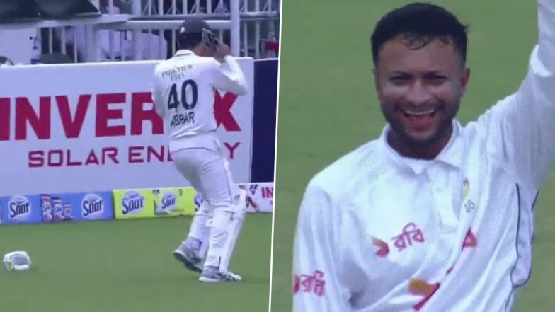 Abrar Ahmed Rushes Out to Bat to Avoid 'Timed Out' Dismissal in PAK vs BAN 2nd Test 2024, Leaves Shakib Al Hasan Laughing (Watch Video)