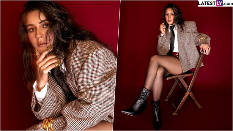 Shehnaaz Gill Latest Androgynous Photoshoot: ‘Bigg Boss’ Star Dazzles Fans in Fiery Red Hot Shorts and Oversized Coat (View Pics)