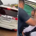 Jharkhand: Union Minister Shivraj Singh Chouhan’s Car Gets Stuck in Muddy Pothole Amid Heavy Rainfall in Baharagora, Video Goes Viral