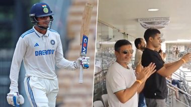 Shubman Gill’s Father Applauds From Stands After Youngster Scores Fifth Test Century During IND vs BAN 1st Test 2024 (Watch Video)