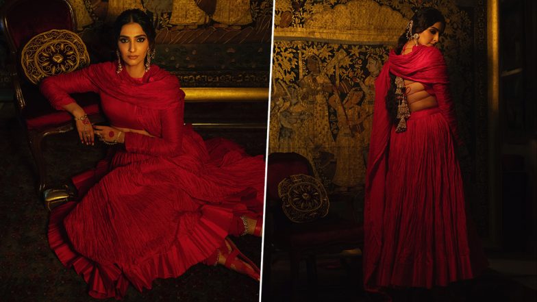 Sonam Kapoor Redefines Ethnic Glam Goals! Actress Raises the Bar in Dazzling Pink Ensemble (View Pictures)