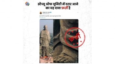 Social Media Post Claims Cracks Appearing on Sardar Vallabhbhai Patel’s Statue of Unity in Gujarat; FIR Registered Against Unidentified Person