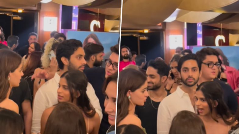 Suhana Khan and Agastya Nanda Spotted Together! Rumoured Couple Attends Ananya Panday’s ‘Call Me Bae’ Special Screening (Watch Video)