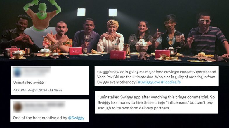 'Multiverse of Memes'! Swiggy Ad Brings Dolly Chaiwala, Puneet Superstar, Vada Pav Girl, Ganji Chudail and Others Together, X Users Have Mixed Feelings About Video Featuring Viral Influencers and Memers!