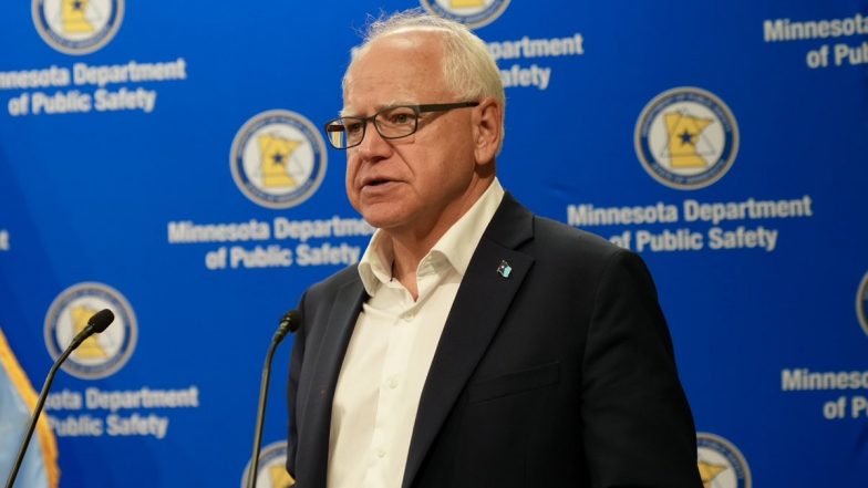 Tim Walz Road Accident: Several Cars in Vice Presidential Candidate Tim Walz’s Motorcade Crash in Milwaukee; Kamala Harris’ Running Mate Escapes Unhurt