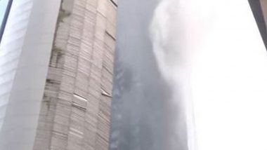 Times Tower Building Fire: Blaze Erupts at Times Building in Mumbai’s Lower Parel, No Casualties Reported; Firefighting Operations Underway (Watch Video)