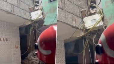 Karol Bagh House Collapse: 8 Rescued As Portion of Building Collapses in Delhi, Rescue Ongoing (Watch Video)