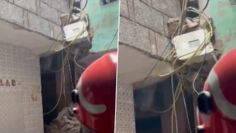 Karol Bagh House Collapse: 8 Rescued As Portion of Building Collapses in Delhi, Rescue Ongoing (Watch Video)