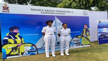 ‘Navika Sagar Parikrama’: 2 Indian Navy Women Officers To Embark on 8-Month Sailing Expedition Circumnavigating Globe Aboard ‘Tarini’ Starting October 2 (See Pics and Video)